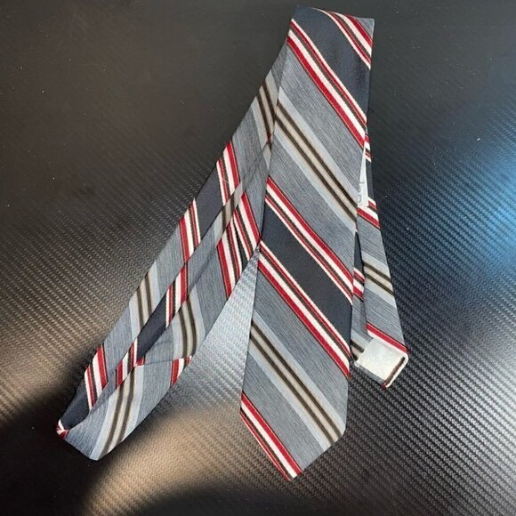 Christian Dior x Jordan Marsh Neck Tie Skinny Striped 100% Polyester 90s Collab - Picture 1 of 5